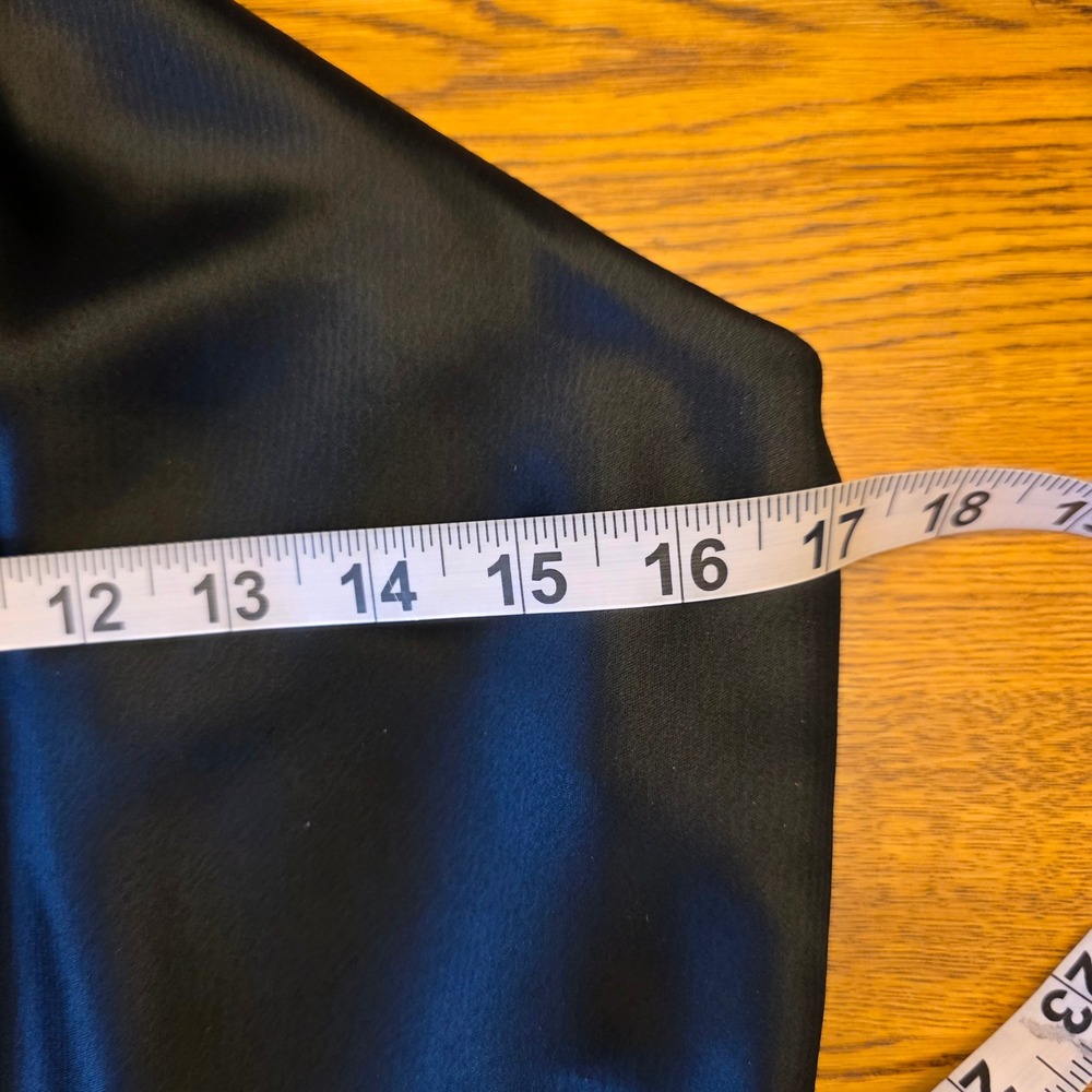 Jones New York Black Halter Tiered Cocktail Dress Size 8 Satin‎ Formal Midi - Picture 6 of 13